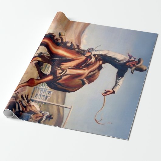 “Bucking Bronco” Westerse kunst van Will James Cadeaupapier (Uitgerold)