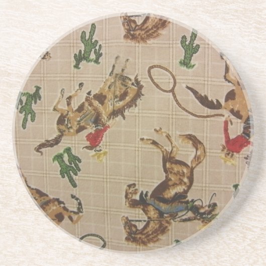 Bucking Bronco Zandsteen Onderzetter (Voorkant)