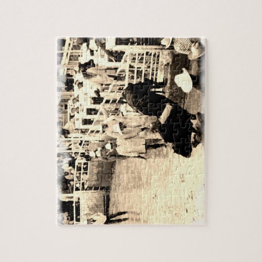 Bucking Bull Rodeo Rider Afbeelding Legpuzzel (Verticaal)