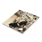 Bucking Bull Rodeo Rider Afbeelding Tegeltje (Zijkant)