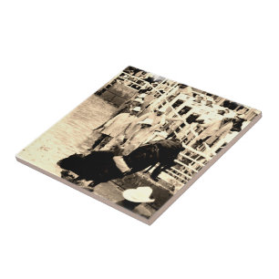 Bucking Bull Rodeo Rider Afbeelding Tegeltje