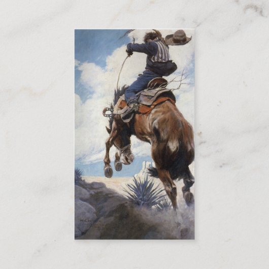 Bucking door NC Wyeth Visitekaartje (Achterkant)