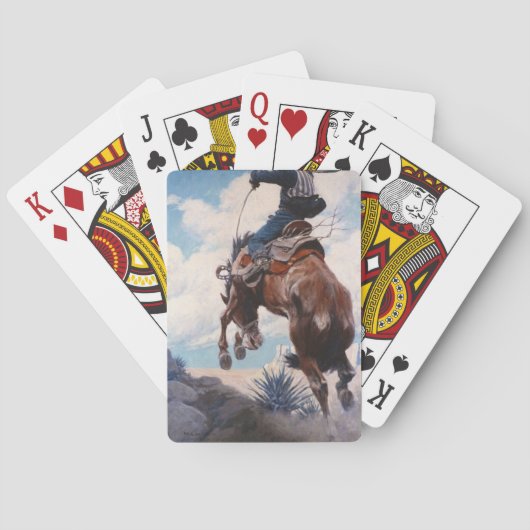 Bucking door Newell Convers Wyeth Pokerkaarten (Achterkant)