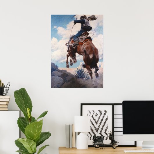 Bucking door Newell Convers Wyeth Poster (Thuiskantoor)