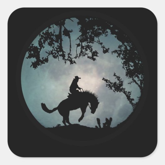 Bucking Horse Brunc Rider Rodeo Cowboy Stickers (Voorkant)