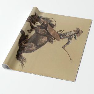 "Bucking Horse" Westerne kunst van Will James Cadeaupapier