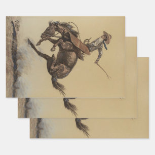 “Bucking Horse” Westerse kunst van Will James Inpakpapier Vel
