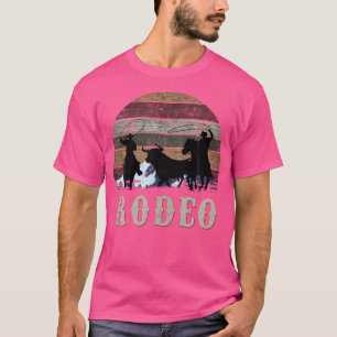 Bucking Rodeo Cowboy Team Roping Paardrijden Zwart T-shirt