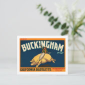 Buckingham Bartlett Apples -  krateletiket Briefkaart (Staand voorkant)