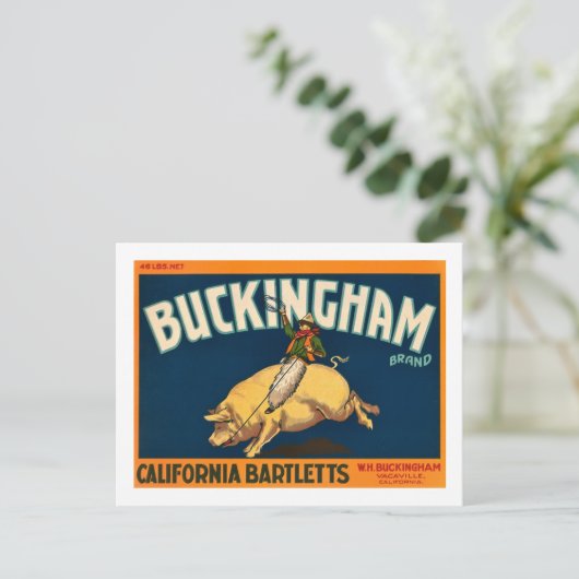 Buckingham Bartlett Apples - krateletiket Briefkaart (Staand voorkant)