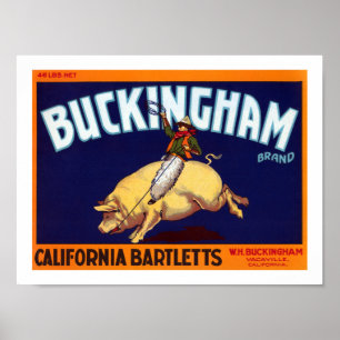 Buckingham Brand California Bartletts Poster