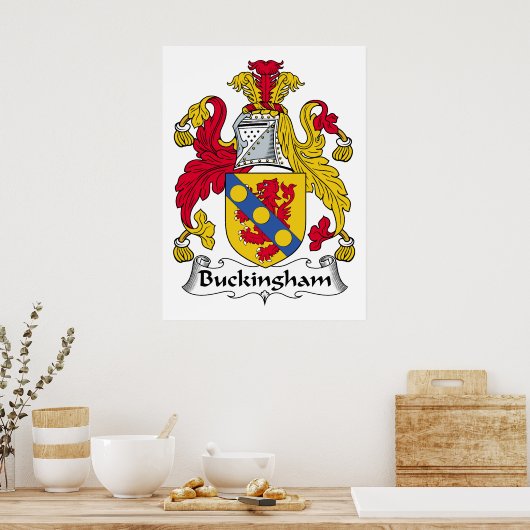 Buckingham Family Crest Poster (Keuken)