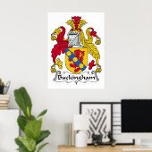 Buckingham Family Crest Poster (Thuiskantoor)