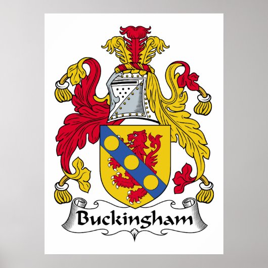 Buckingham Family Crest Poster (Voorkant)
