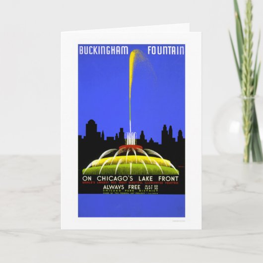 Buckingham Fountain 1939 WPA Kaart (Voorkant)