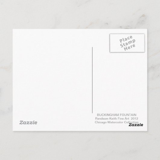 Buckingham Fountain Briefkaart Randsom Keith Art (Achterkant)