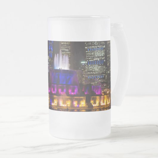Buckingham Fountain Chicago Frosted Glass Mok (Voorkant rechts)