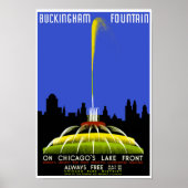 Buckingham Fountain Chicago  WPA-Poster Poster (Voorkant)