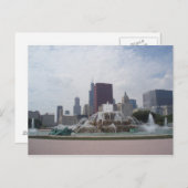 Buckingham Fountain en Chicago Skyline Briefkaart (Voorkant / Achterkant)