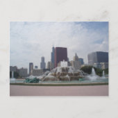 Buckingham Fountain en Chicago Skyline Briefkaart (Voorkant)