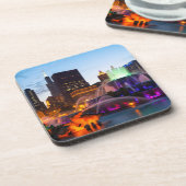 Buckingham Fountain Lit bij nacht Bier Onderzetter (Linkerzijde)