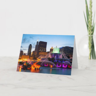 Buckingham Fountain Lit bij nacht Kaart