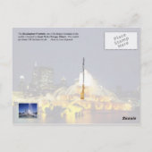 Buckingham Fountain verlicht, Chicago Briefkaart (Achterkant)