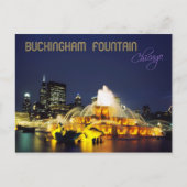 Buckingham Fountain verlicht, Chicago Briefkaart (Voorkant)