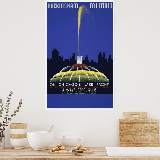 Buckingham Fountain WPA-Poster Poster (Keuken)