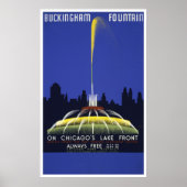 Buckingham Fountain WPA-Poster Poster (Voorkant)