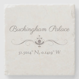 Buckingham Palace Breedtegraad en Lengtegraad Stenen Onderzetter