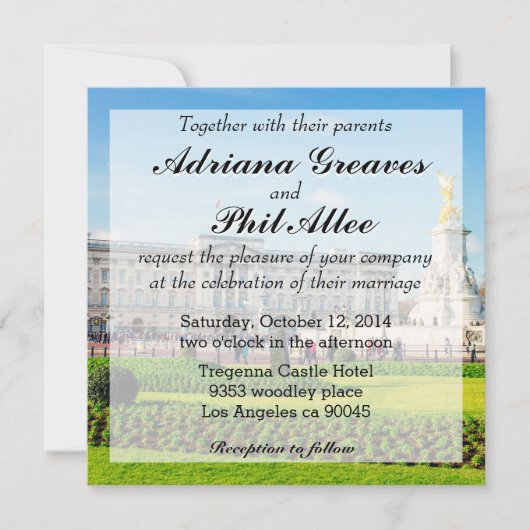 Buckingham Palace en Victoria Memorial Kaart (Voorkant)