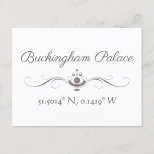 Buckingham Palace Latitude en Lengtegraad Briefkaart