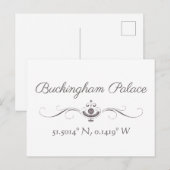Buckingham Palace Latitude en Lengtegraad Briefkaart (Voorkant / Achterkant)