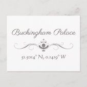 Buckingham Palace Latitude en Lengtegraad Briefkaart (Voorkant)