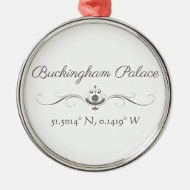 Buckingham Palace Latitude en Lengtegraad Metalen Ornament