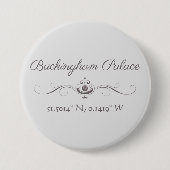 Buckingham Palace Latitude en Lengtegraad Ronde Button 7,6 Cm (Voorkant)