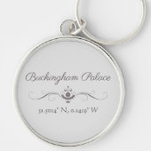 Buckingham Palace Latitude en Lengtegraad Sleutelhanger (Voorkant)
