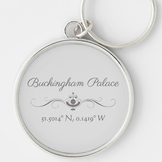 Buckingham Palace Latitude en Lengtegraad Sleutelhanger (Voorkant)