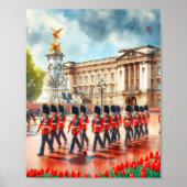 Buckingham Palace Londen Waterverf Poster (Voorkant)