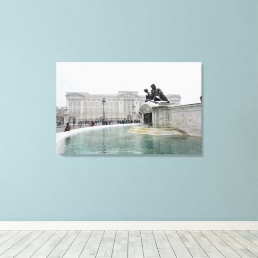 Buckingham Palace London England Canvas Afdruk (Insitu (Houten vloer))