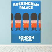 Buckingham Palace London per trein Canvas Afdruk (Insitu (Houten vloer))