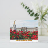 Buckingham Palace met bloemen Londen Engeland Briefkaart (Staand voorkant)