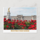 Buckingham Palace met bloemen Londen Engeland Briefkaart (Voorkant)