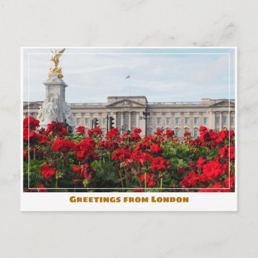 Buckingham Palace met bloemen Londen Engeland Briefkaart (Voorkant)