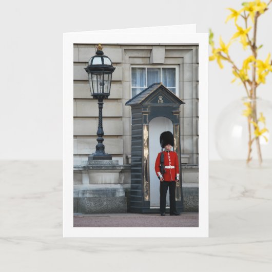 Buckingham Palace Queen's Guard in Sentry Box Kaart (Gele Bloem)