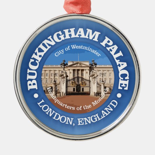 Buckingham Palace (rood) Metalen Ornament (Voorkant)