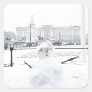 Buckingham Palace snewman Londen Vierkante Sticker