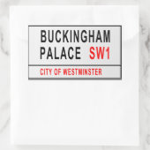 Buckingham Palace Straatbord Londen Oude Stijl Rechthoekige Sticker (Tas)