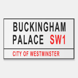 Buckingham Palace Straatbord Londen Oude Stijl Rechthoekige Sticker
